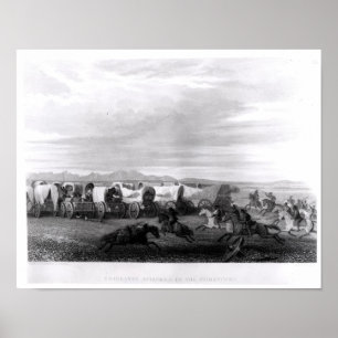 Póster Emigrants attacked by the Comanches