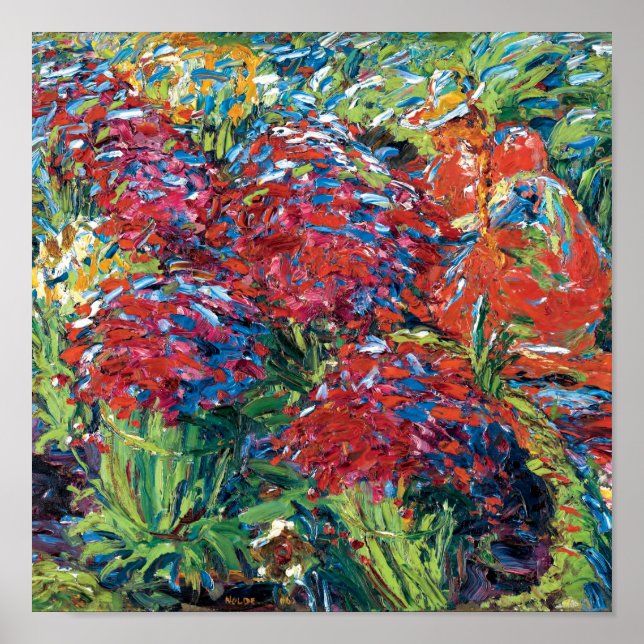 Póster Emil Nolde Red Flowers Expressionism Bella Artes (Frente)