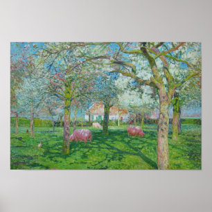 Póster Emile Claus - El huerto en la primavera