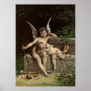 Póster Émile Munier Dos figuras estúpidas sentadas en un 