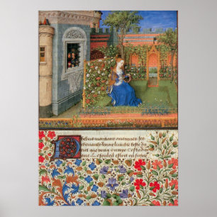 Póster Emilia en la iluminación medieval del jardín de ro