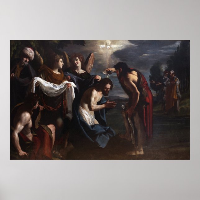 Póster Emilio Savonanzi - Bautismo de Cristo - Circa 1630 (Frente)