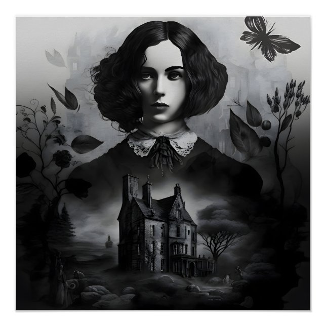 Póster Emily Bronte, escritora gótica victoriana de Jane  (Anverso)