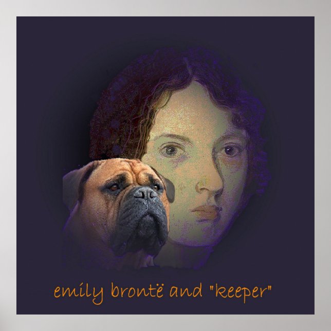 Póster Emily Bronte y su perro "Keeper" (Frente)