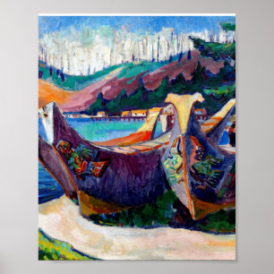 Póster  Emily Carr pinta canoas de guerra nativas canadie