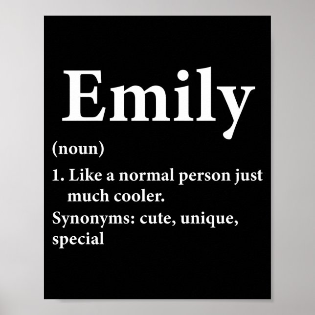 Póster Emily Name Definition Funny D  (Frente)