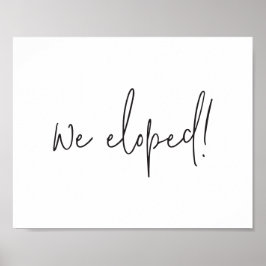 Póster Emitimos a Boda de escritura Minimalista Elopement