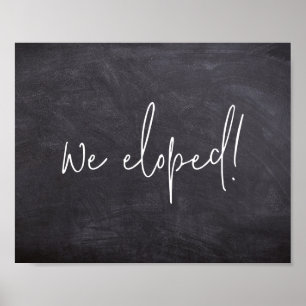 Póster Emitimos la Invitación de Elopement Chalkboard Scr