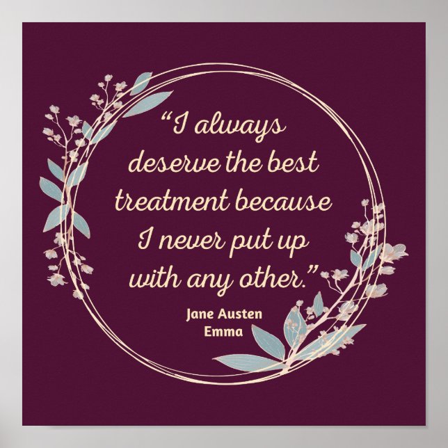 Póster Emma De Jane Austen Cita II - Estilo Cuto (Frente)