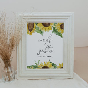 Póster EMMA Girasoles Rústicos País Tarjetas y Regalos Le