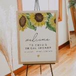 Póster EMMA Rustic Sunflower Bridal Shower Poster de bien<br><div class="desc">Este cartel de bienvenida a la ducha de novia incluye girasoles de color acuático rústico y una fuente de escritura limpia. Este cartel de bienvenida es perfecto para tu fiesta de novias con temática de otoño o granero.</div>