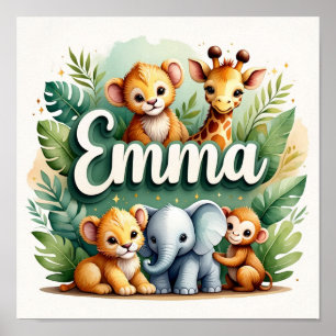 Póster Emma Safari Nursery Wall Art