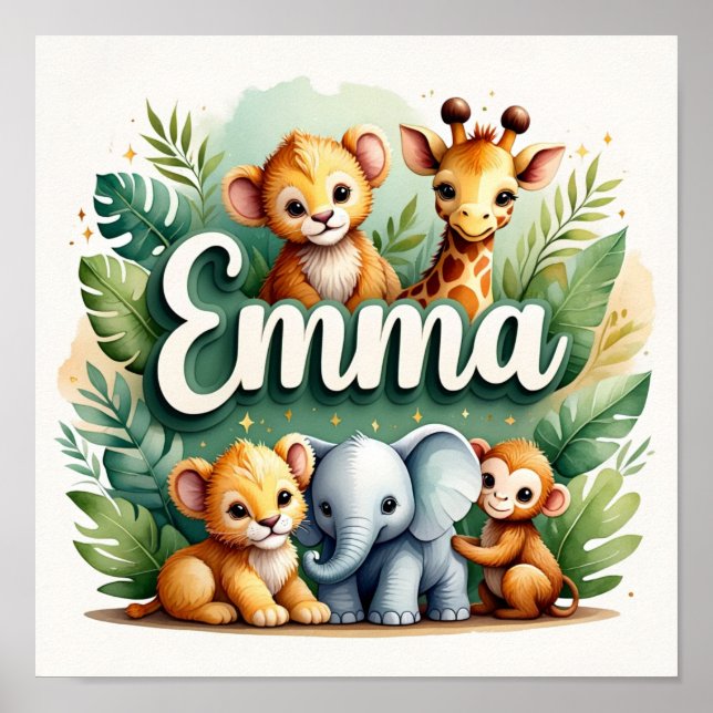 Póster Emma Safari Nursery Wall Art (Frente)