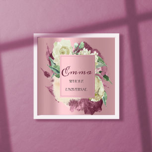 Póster Emma Significado Nombre Rosas Reales Rosa Menta