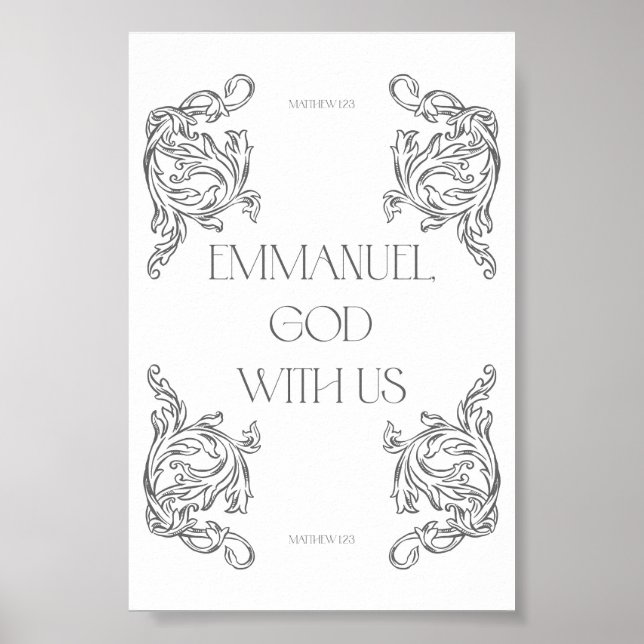 Póster Emmanuel Dios Con Nosotros Versículo Bíblico Navid (Frente)