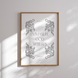 Póster Emmanuel God With Us Bible Verse Navidades