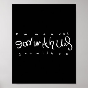 Póster Emmanuel God With Us Doble Significado Script Text