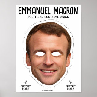 Póster Emmanuel Macron Costume Mask