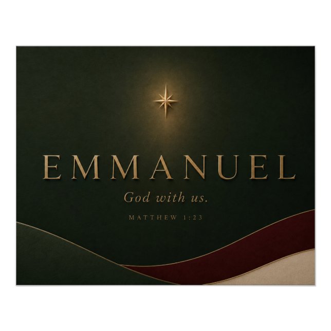 Póster EMMANUEL | Mateo 1:23 Cristiano  (Anverso)