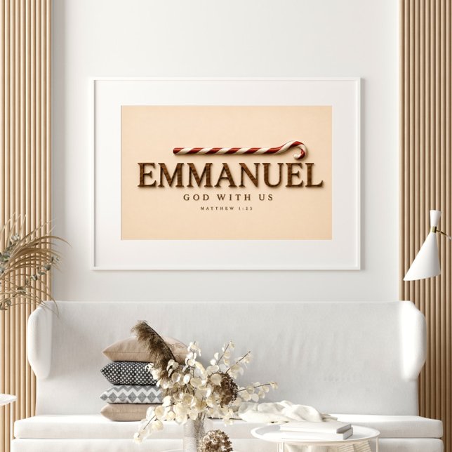 Póster EMMANUEL | Mateo 1:23 Navidad | Crema Cálida (Subido por el creador)