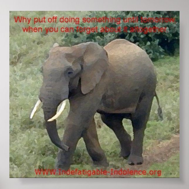 Póster Emmet El Elefante En La Procrastinación (Frente)