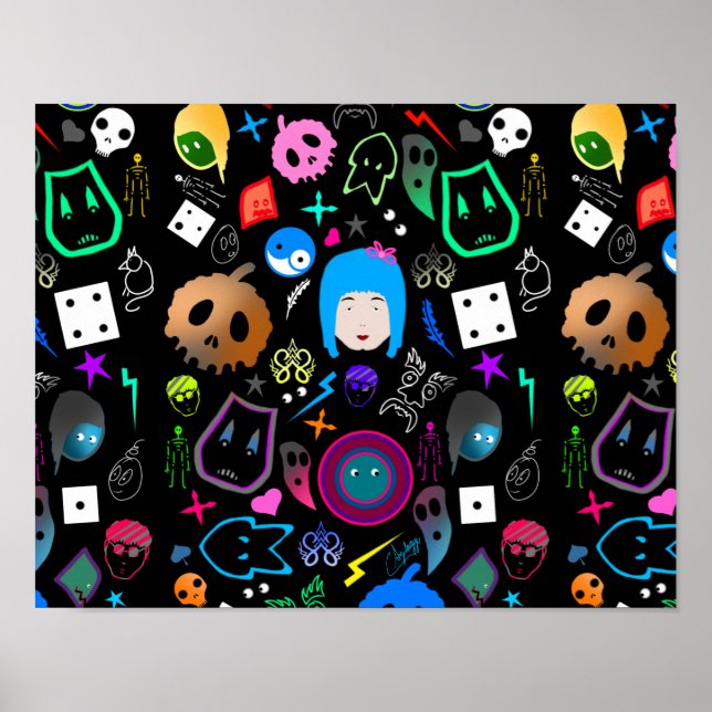 Póster Emo Halloween pattern (Frente)
