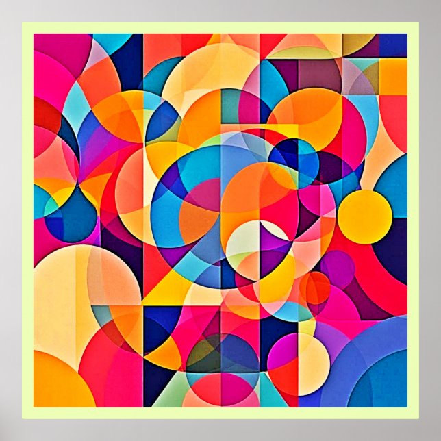 Póster Emoción de color geométrico (Frente)