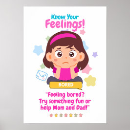 Póster Emoción de los niños con aburrimiento