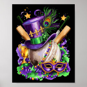 Póster Emoción del disfraz genial de cricket en la fiesta