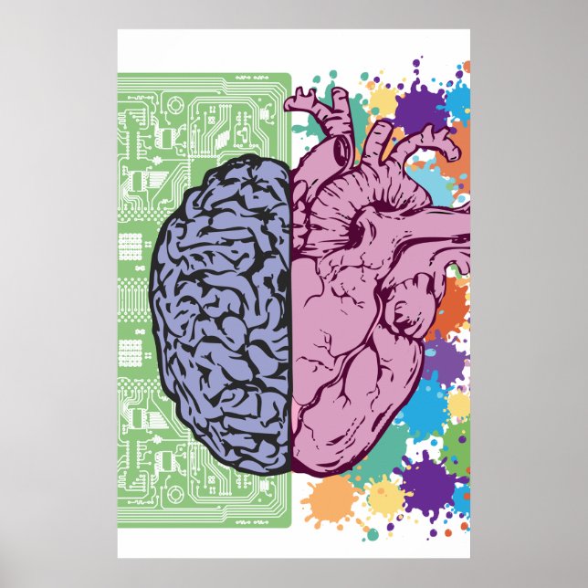 Póster Emoción del equilibrio del corazón en el cerebro (Frente)