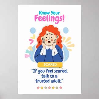 Póster Emoción infantil con miedo
