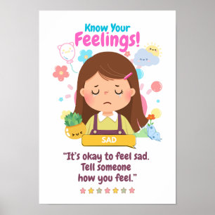 Póster Emoción infantil con tristeza