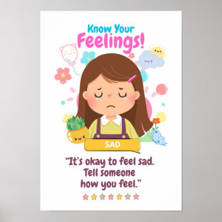 Póster Emoción infantil con tristeza