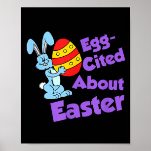 Póster Emocionado por Pascua divertido juego de palabras