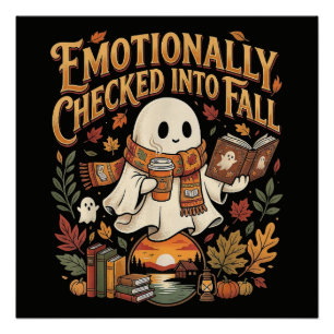 Póster Emocionalmente ingresado en otoño Halloween