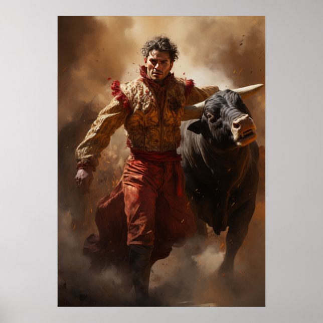 Póster Emocionante Poster de lucha de toros de Murcia: Ca (Frente)