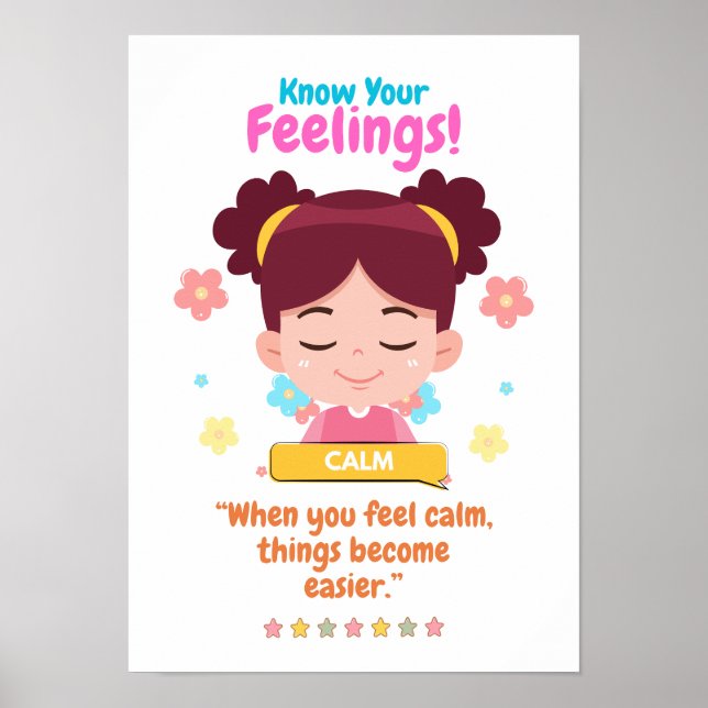 Póster Emociones de Niños con Calma (Frente)