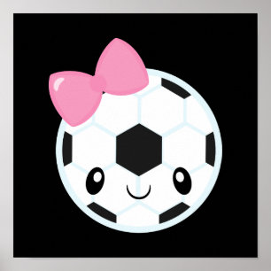 Póster Emoji Chica de fútbol