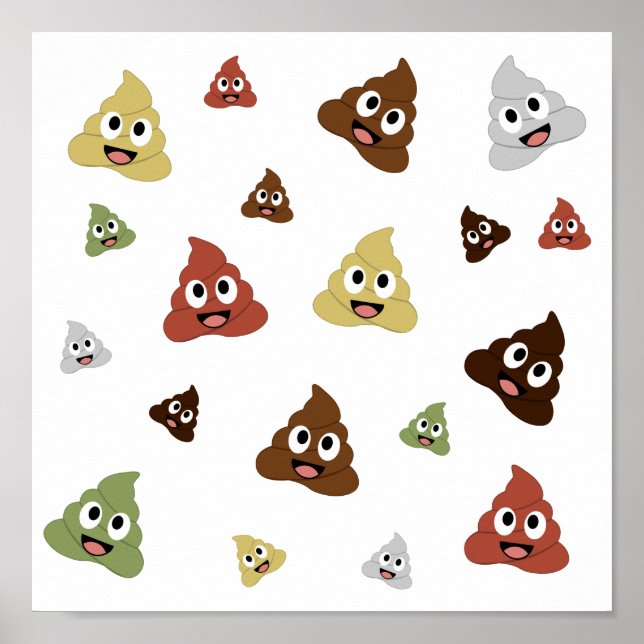 Póster Emoji Cute Poop ideas divertidas de regalo (Frente)