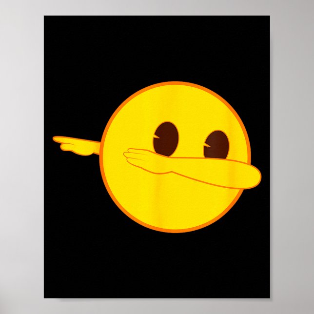 Póster Emoji Dab Dabbing Yellow Smile Face  (Frente)