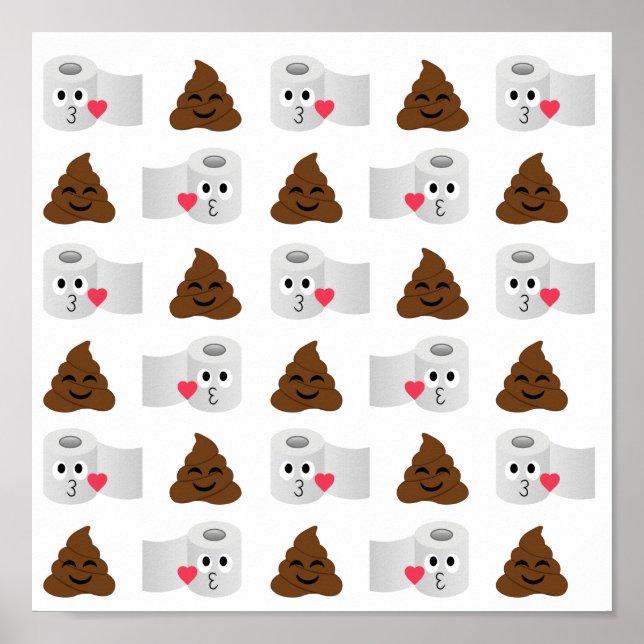 Póster emoji de caca y papel higiénico (Frente)
