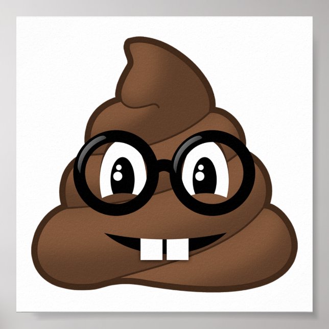 Póster Emoji de canto de lentes nerviosos (Frente)