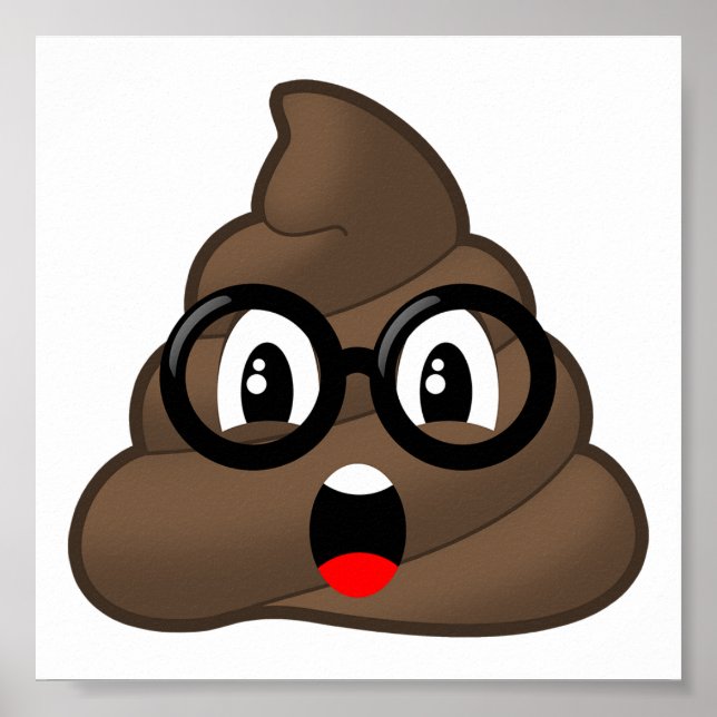 Póster Emoji de Gafas de Caca Sorprendida (Frente)