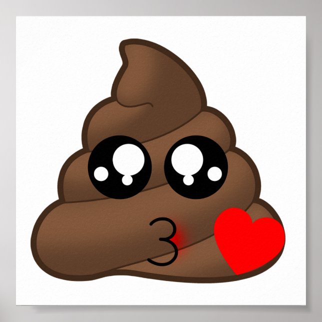 Póster Emoji de Heart Love Poop (Frente)