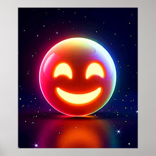 Póster Emoji de orb feliz brillante