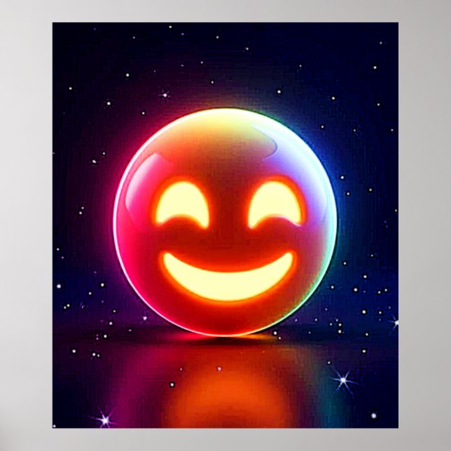 Póster Emoji de orb feliz brillante (Frente)