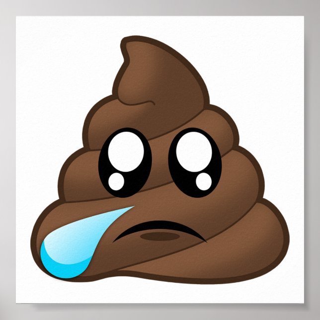 Póster Emoji de Poop de lágrimas tristes (Frente)