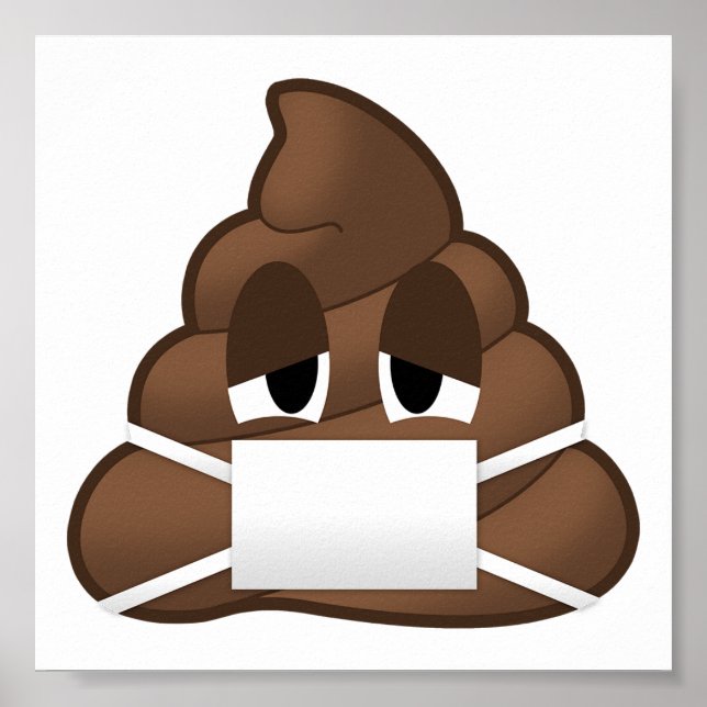 Póster Emoji de popa de máscara de enfermedad (Frente)