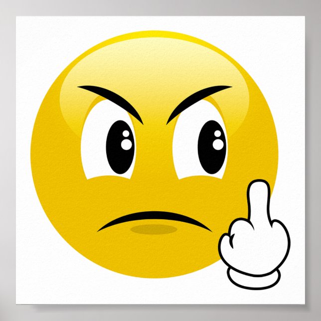 Póster Emoji del dedo medio (Frente)