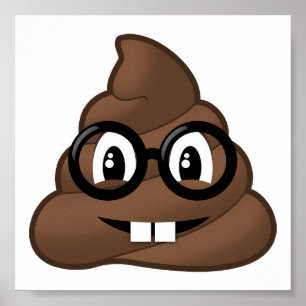 Póster Emoji del impulso de los vidrios del empollón